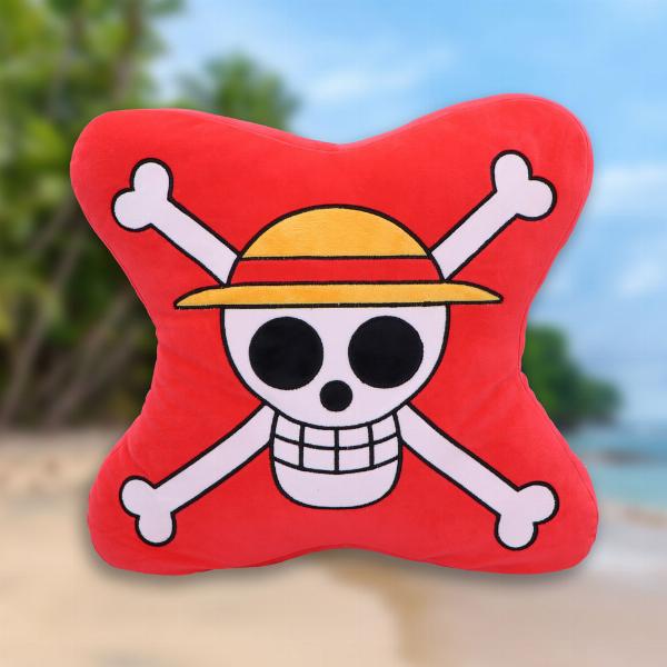 Photo #5 of product C6923C24 - One Piece Skull and Cross Bone Cushion in Red