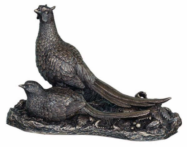 Photo of Pheasant Pair Bronze Sculpture