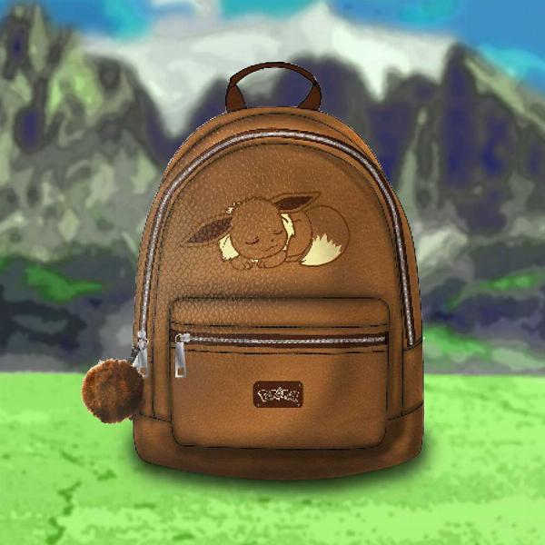 Photo #2 of product C6809B24 - Pokmon Sleeping Eevee Backpack in Brown