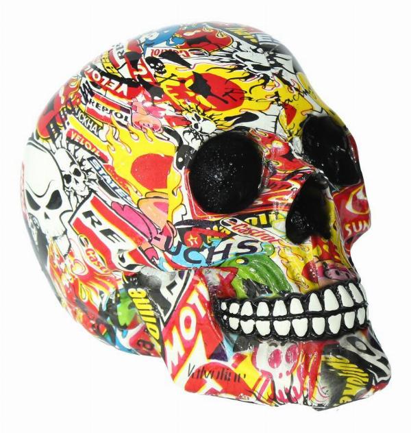 Photo #1 of product D2217F6 - Pop Art Bright Logo Skull Ornament