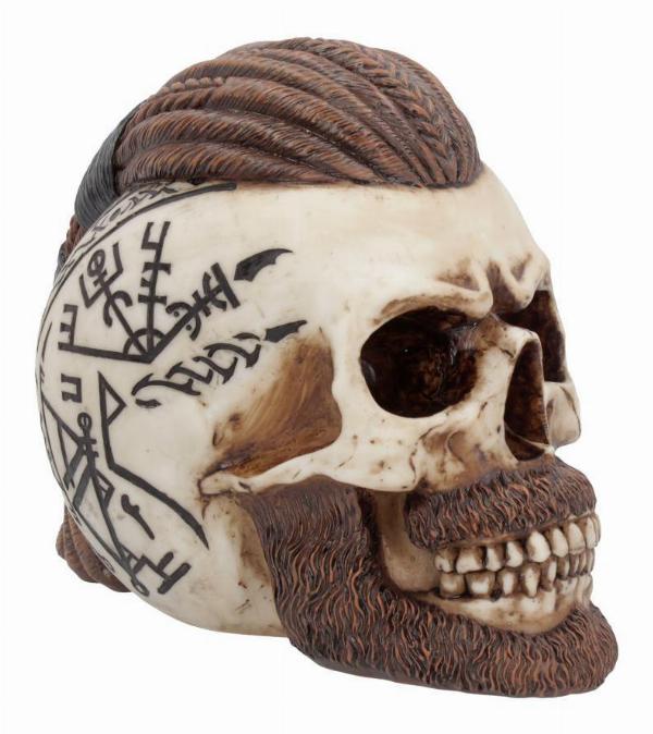 Photo #1 of product B4477N9 - Ragnar Viking Skull Ornament 16cm