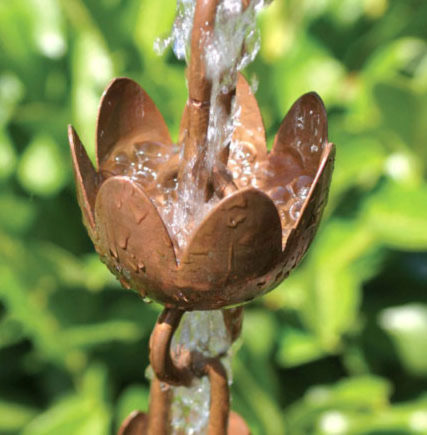 Photo of Rain Chain Copper Lily Down Pipe Ornament