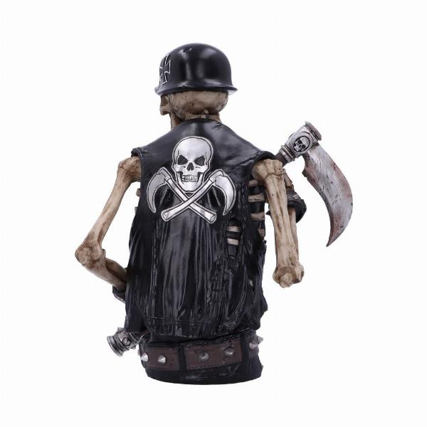Photo #3 of product B4875P9 - James Ryman Ride Out Of Hell Biker Skeleton Bust Ornament