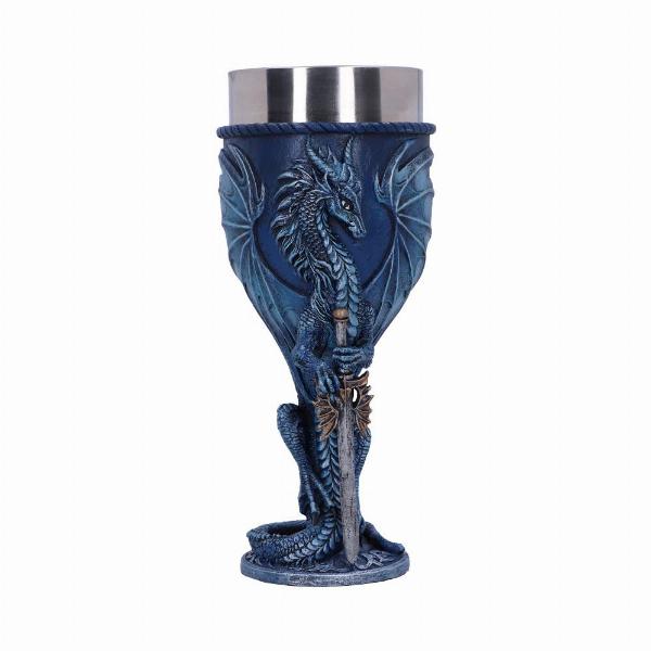 Photo #1 of product D4970R0 - Ruth Thompson Sea Blade Blue Water Dragon Goblet Glass