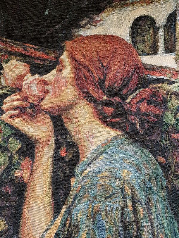 Phot of Soul Of The Rose By Waterhouse Tapestry Cushion