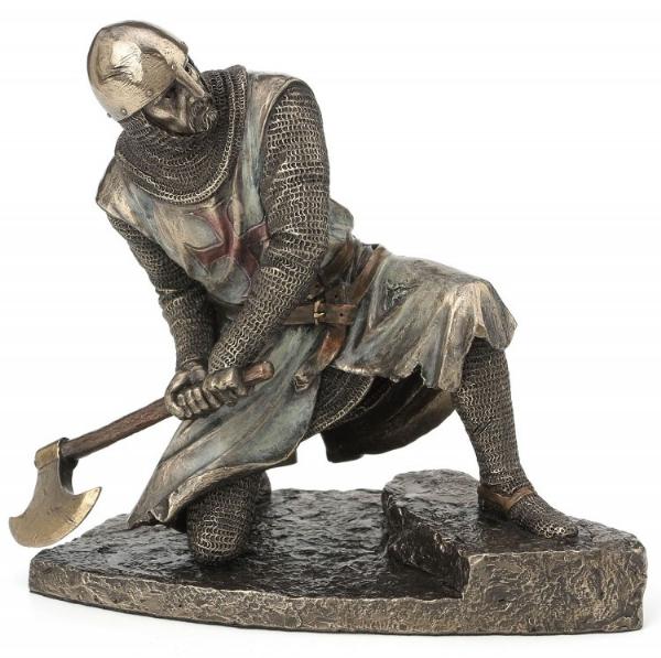Photo of Templar Knight with Axe Bronze Figurine