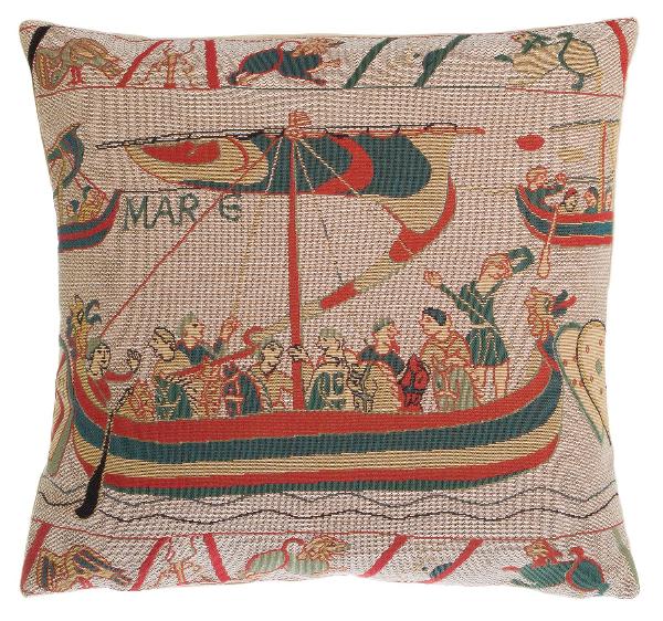 Phot of The Bayeux Tapestry Navire Tapestry Cushion