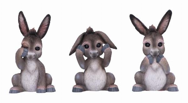Photo #1 of product B6350X3 - Three Wise Donkeys Figurines 11cm