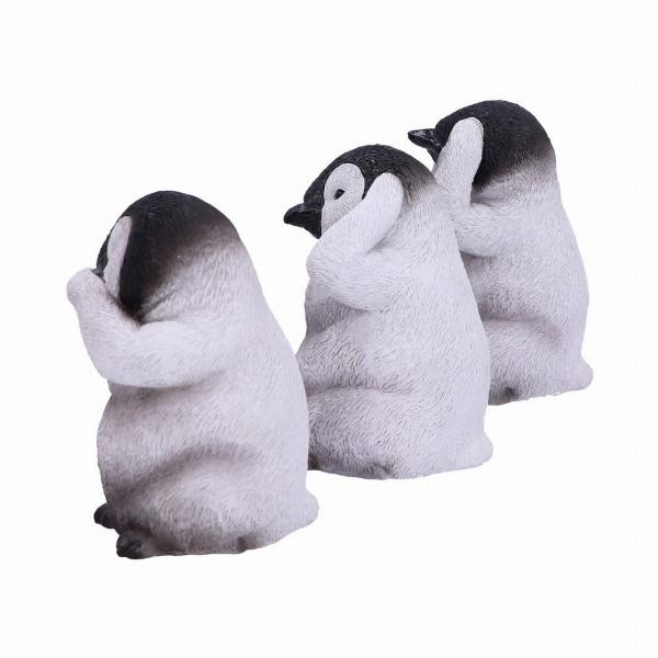 Photo #3 of product U4921R0 - See No, Hear No, Speak No Evil Emperor Penguin Chick Figurines