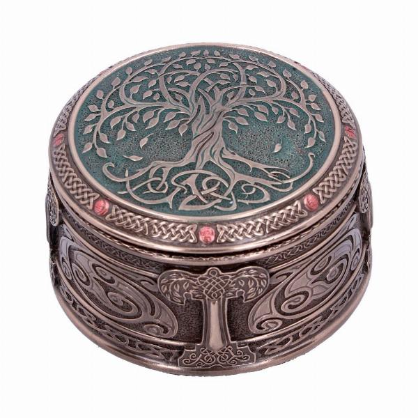 Photo #1 of product D4738P9 - Round Tree of Life Celtic Trinket Box