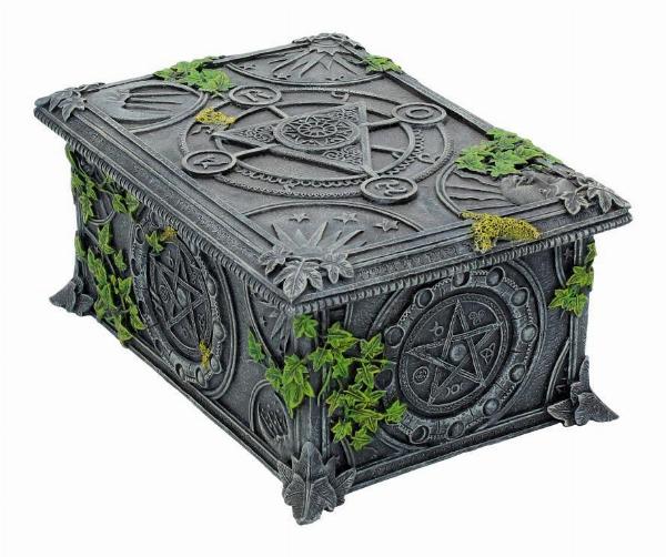 Photo #2 of product B2540G6 - Ivy Covered Wiccan Pentagram Tarot Trinket Box