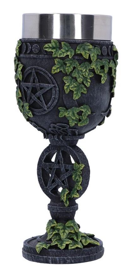 Photo #2 of product B6356X3 - Aged Wiccan Pentagram Goblet 19.5cm
