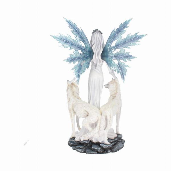 Photo #4 of product D2749G6 - Aura Large Ice Fairy with Two Winter Wolf Companions Figurine