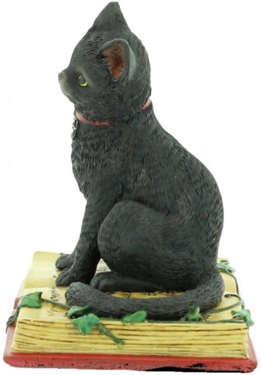 Photo of Black Cat on Spell Book Figurine 12cm