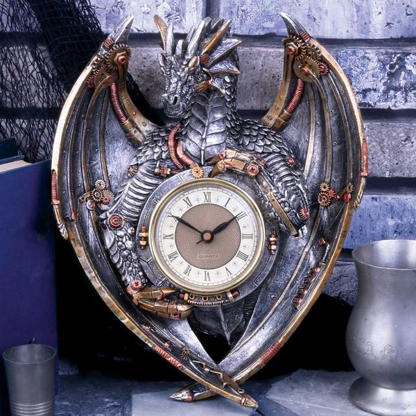 Photo #4 of product U4770P9 - Dracus Horologium Steampunk Dragon Wall Clock