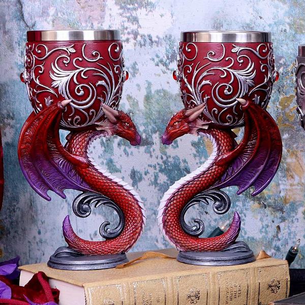 Photo #5 of product B5190R0 - Dragons Devotion Twin Dragon Heart Set of Two Goblets
