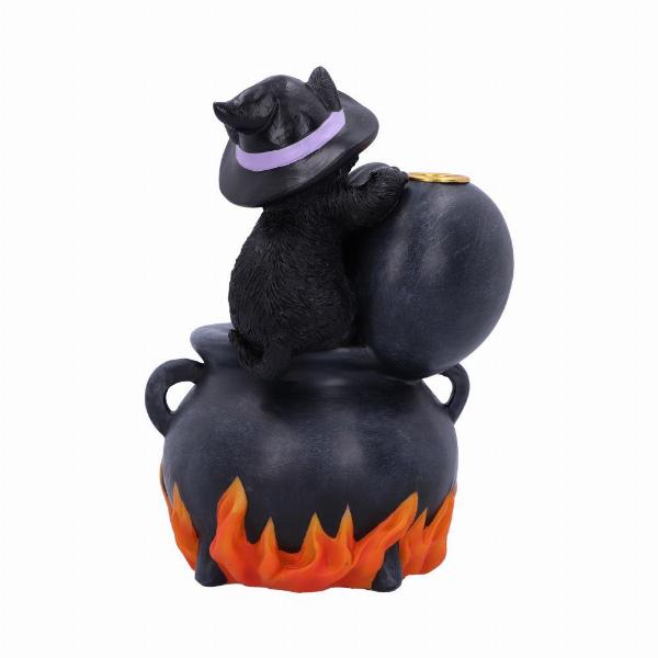 Photo #3 of product U6134W2 - Familiar Brew Black Cat Backflow Incense Burner 18cm