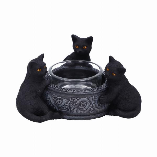 Photo #1 of product D5928V2 - Familiar Trio Cat Tea Light Holder 10cm