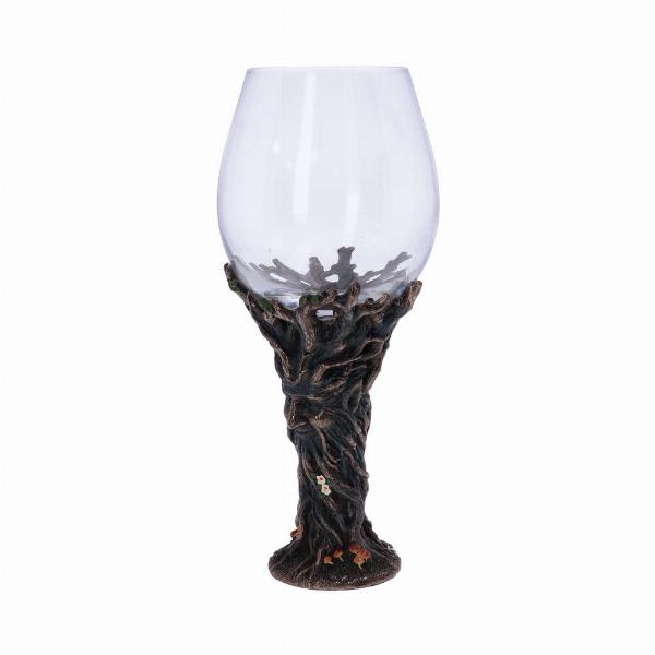 Photo #2 of product D5410T1 - Bronze Forest Nectar Ancient Tree Spirit Green Man Goblet Wine Glass