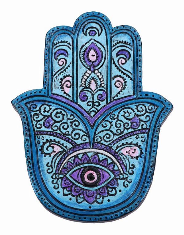 Photo #1 of product U5504T1 - Set of 4 Hamsa's Serenity Hand Incense Stick Burner