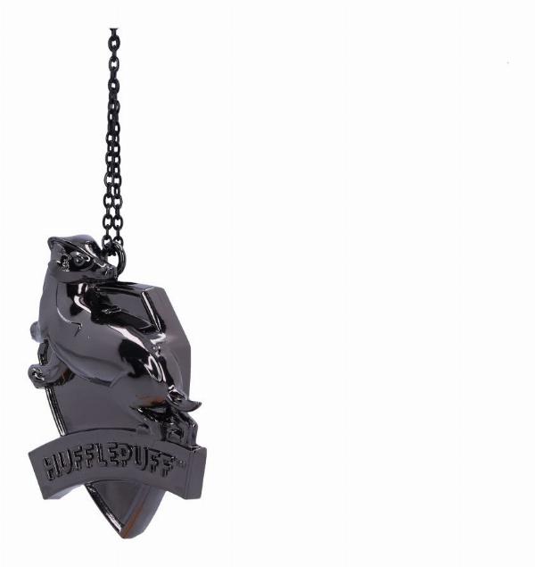 Photo #2 of product B6482X3 - Harry Potter Hufflepuff Crest Silver Weighted Hanging Ornament 6cm