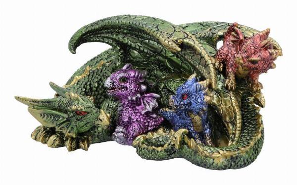 Photo #2 of product U6332X3 - Hatchling Horde Metallic Dragon Figurine 17.3cm