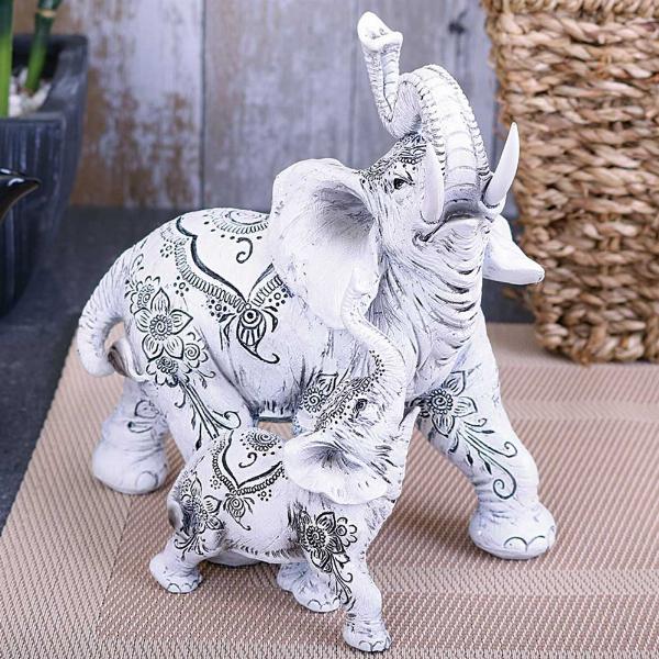 Photo #5 of product H4566N9 - Henna Happiness Elephant and Calf Figure 17cm