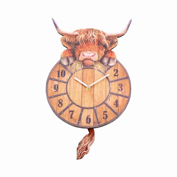 Photo #3 of product B3507J7 - Highland Tickin' Cow Pendulum Clock