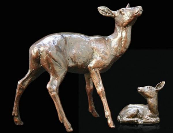 Photo of Hind and Fawn Bronze Sculpture (Limited Edition) Michael Simpson
