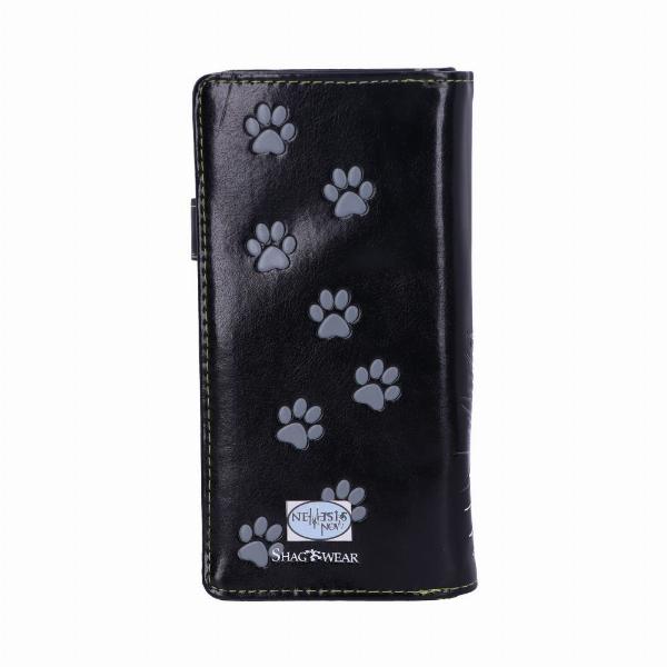 Photo #3 of product C3012H7 - Black Lucky Cat Purse Embossed Eye Tail Wallet