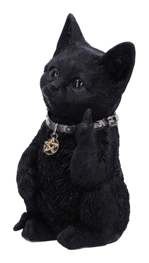Photo #2 of product U6862C24 - Metallicat Black Cat Throwing Rock Hand Sign