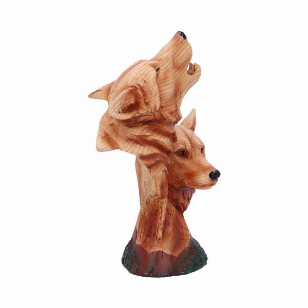 Photo #4 of product H5035R0 - Natural Call Howling Wolf Wood Effect Bust