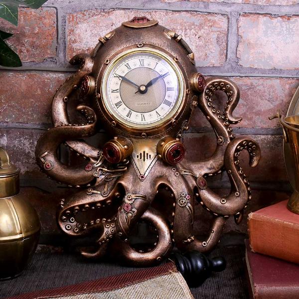 Photo #4 of product U4765P9 - Octoclock Steampunk Octopus Squid Wall Clock