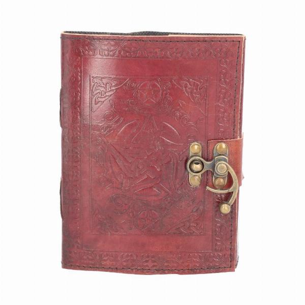 Photo #1 of product D1667E5 - Lockable Pentagram Red Leather Journal 15 x 21cm