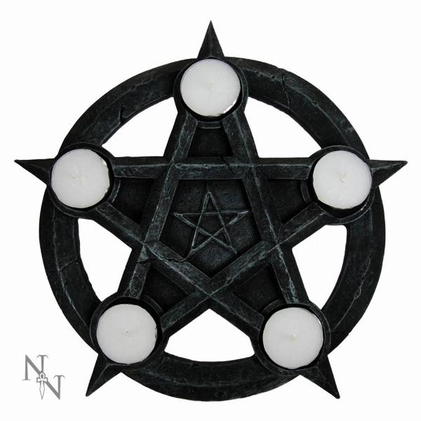 Photo #1 of product NEM2273 - Pentagram Gothic Wiccan Tealight Holder
