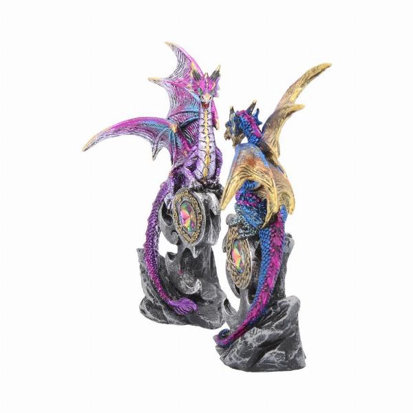 Photo #2 of product U3518J7 - Realm Protectors Figurines Set of Two Fantasy Dragon Crystal Ornaments