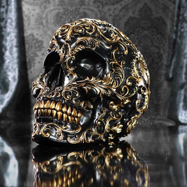 Photo #5 of product B6586Y3 - Renaissance Black and Gold Skull