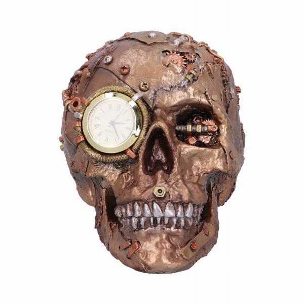 Photo #2 of product U5471T1 - Bronze Scrapped Skull Steampunk Scrap Skeleton Figurine