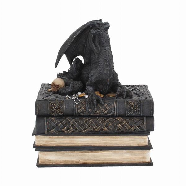 Photo #5 of product U2067F6 - Secrets of the Dragon Box Gothic Skull Books Trinket Box