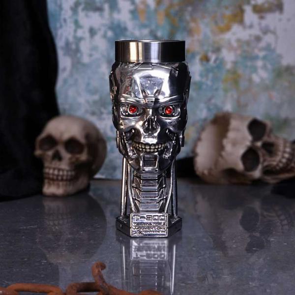 Photo #5 of product B1456D5 - T-800 Terminator 2 Judgement Day T2 Head Goblet Wine Glass