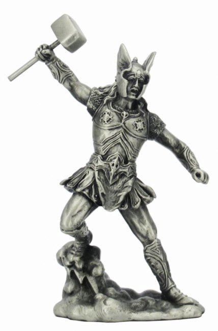 Photo of Thor with Hammer Pewter Figurine
