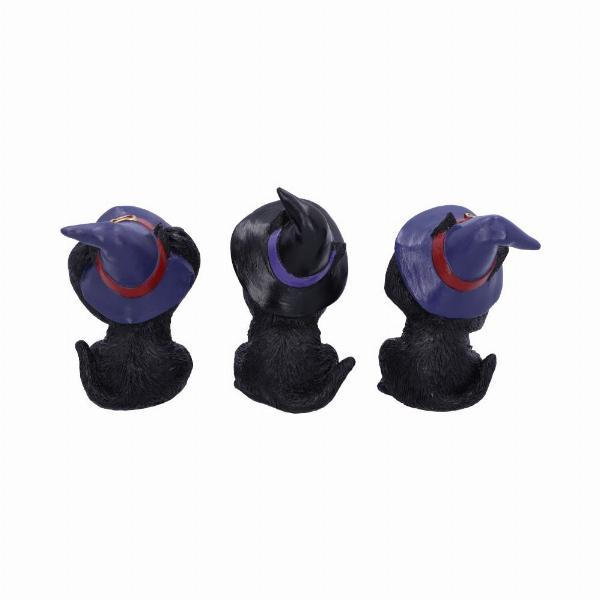 Photo #3 of product U5487T1 - Three Wise Familiars See No Hear No Speak No Evil Black Cats Figurine