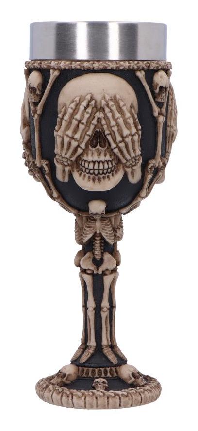 Photo #2 of product U6718A24 - Three Wise Skeletons Goblet 20cm