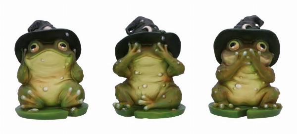 Photo #1 of product B6904C24 - Three Wise Wizard Toad Figurines