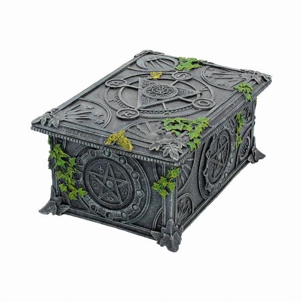 Photo #3 of product B2540G6 - Ivy Covered Wiccan Pentagram Tarot Trinket Box