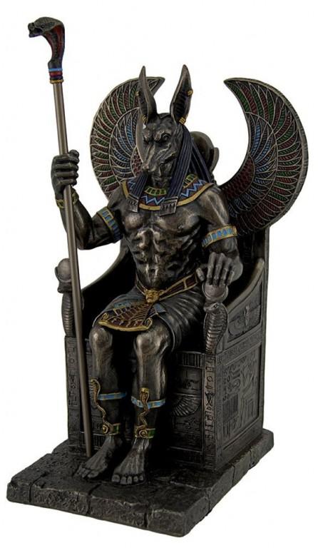 Photo of Anubis Holding Cobra Sceptre Sitting Figurine 27 cm