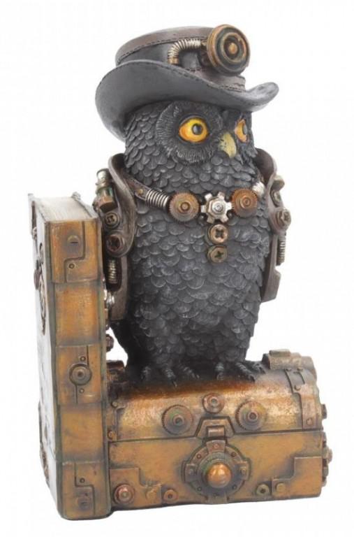 Photo of Augmented Wisdom Steampunk Owl Bookend Figurine