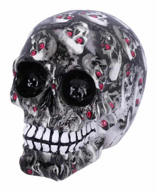 Photo #2 of product D5103R0 - Set of 6 Bloodshot Red Eyed Skull Ornaments