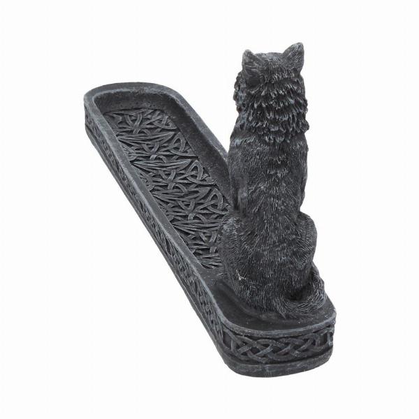 Photo #3 of product C0854C4 - Catching The Scent Obsidian Wolf Incense Burner 25cm