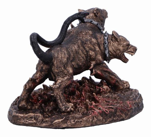 Photo #4 of product D6815B24 - Cerberus the Three Headed Hound of Hades Bronze Figurine